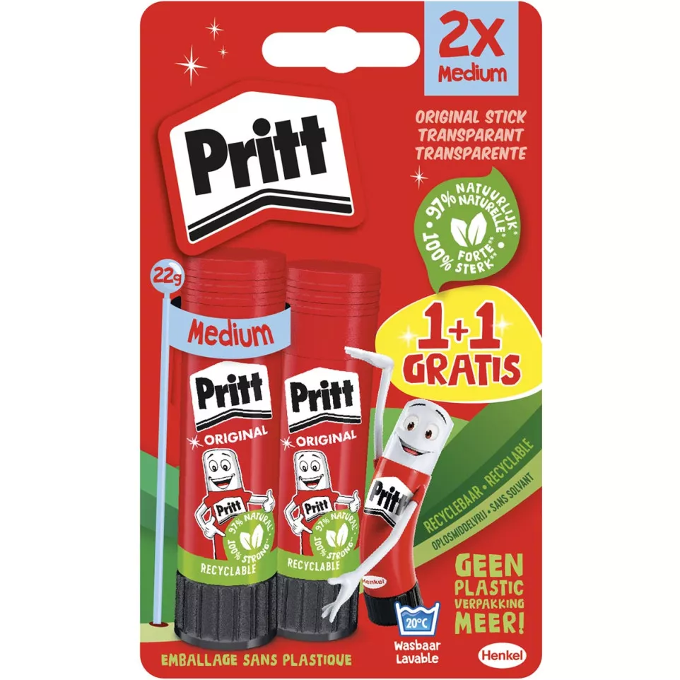 Pritt Glue Stick 22g Pack of 2 (1+1...