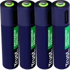 Trust USB-C herlaadbare batterijen AAA, blister van 4 stuks
