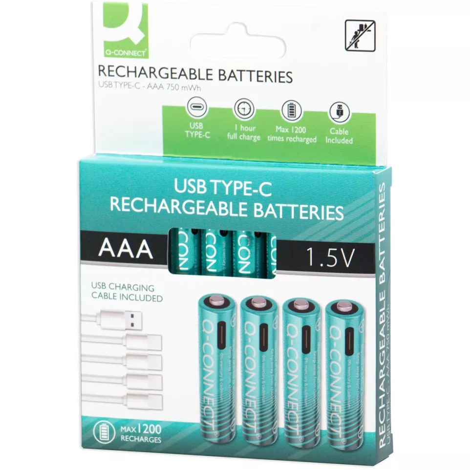 Q-CONNECT USB-C herlaadbare...