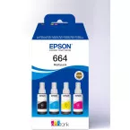 Epson inktfles 664, 4.500 - 7.500 pagina's, OEM C13T664640, 4 kleuren