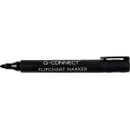 Q-CONNECT flipchartmarker, 2-3 mm, ronde punt, met clip, zwart
