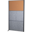 MAULconnecto partition, 1 cork board, 2 dark grey panels, anthracite frame, freestanding