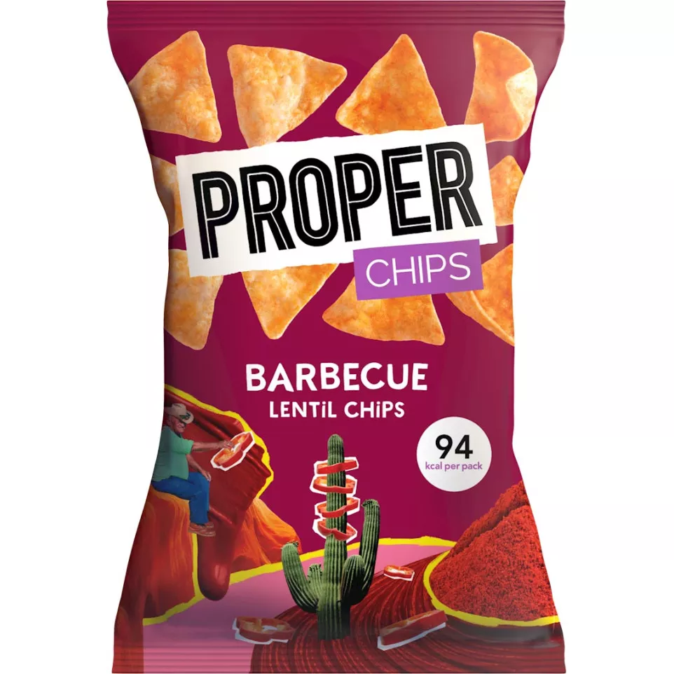 Proper Lentil Chips Barbecue 20g Bag