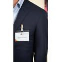 Europel badge avec pince et bande, ft 90 x 60 mm
