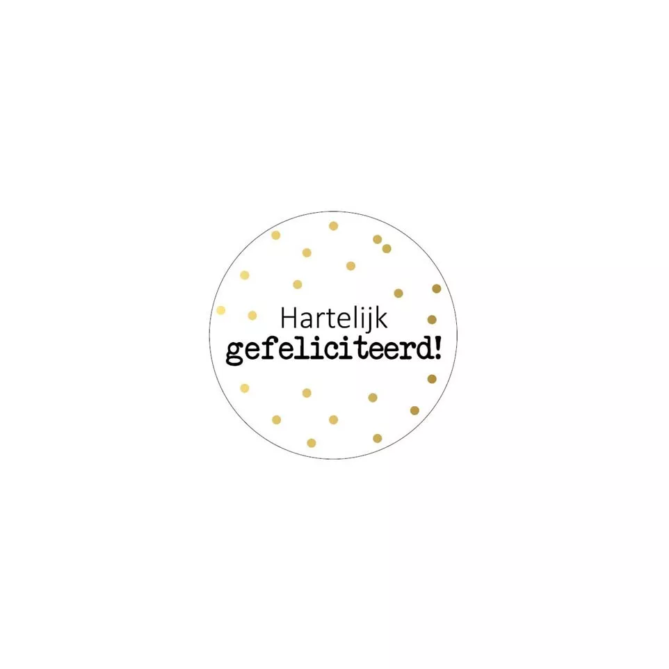 KP etiket "Hartelijk gefeliciteerd +...