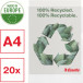 Esselte L-map, 100 % gerecycleerd, transparant, doos van 20 stuks