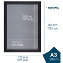 Europel snap frame with flaps 25mm list A3 matte black