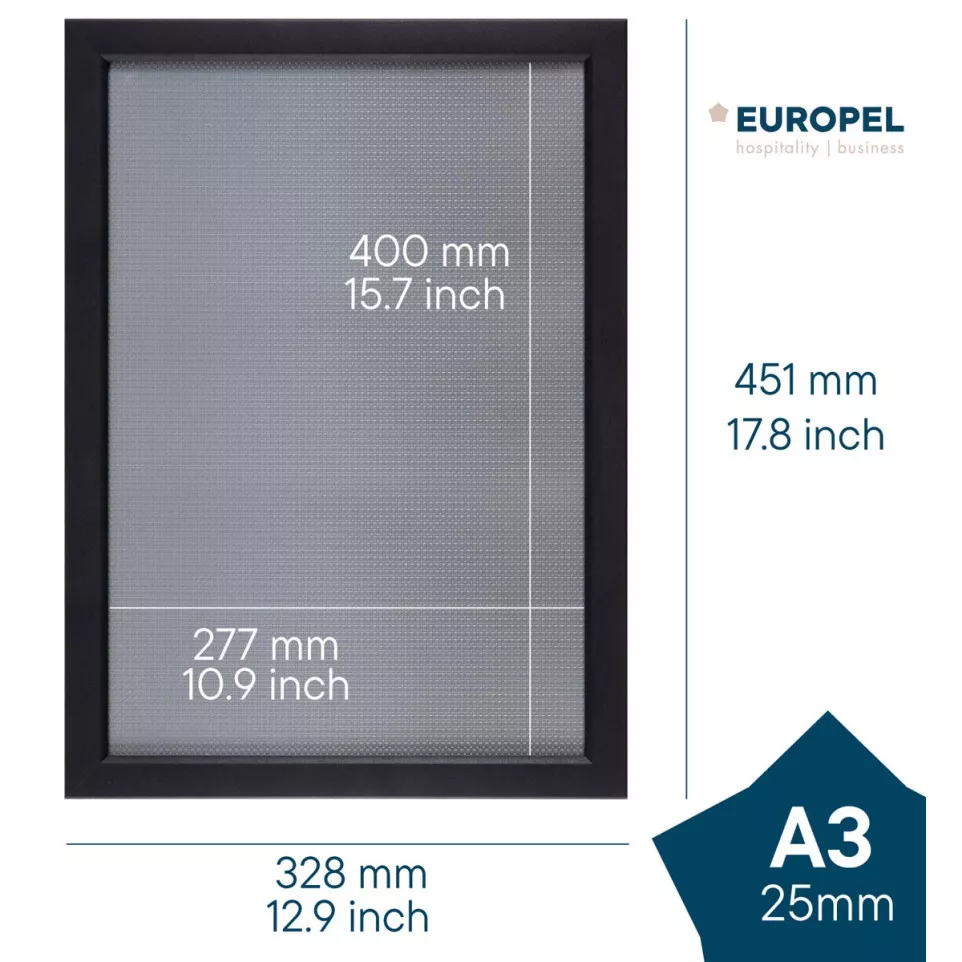 Europel clicklijst, lijst 25mm A3,...