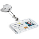 Durable badge reel with snap fastener chrome