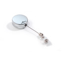 Durable badge reel with snap fastener chrome