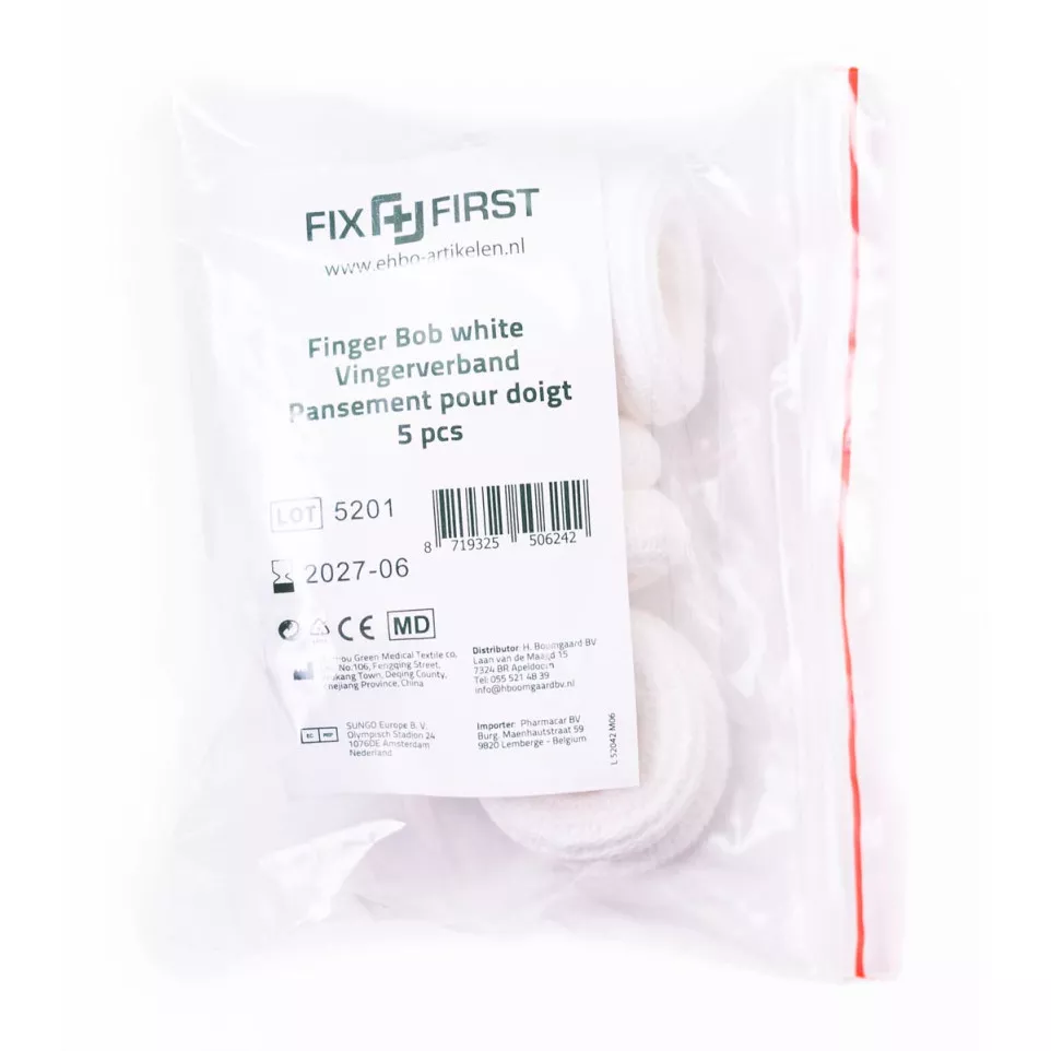 Fixfirst vingerbobs, textiel, wit,...