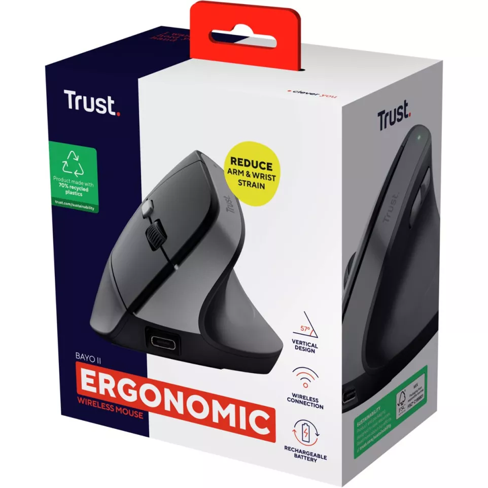 Trust Bayo II souris ergonomique sans...