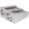 OFFICE products potloodslijper, 2 gaats, uit metaal