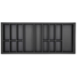 Range-couverts Orga-Box VII gris basalte pour tiroirs AvanTech YOU hauteurs 101 et 139mm, profondeur 500mm et largeur de meuble 