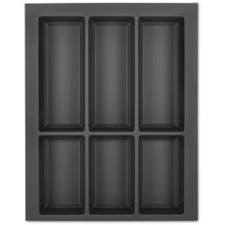 Range-couverts Orga-Box VII gris basalte pour tiroirs AvanTech YOU hauteurs 101 et 139mm, profondeur 500mm et largeur de meuble 