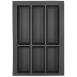 Range-couverts Orga-Box VII gris basalte pour tiroirs AvanTech YOU hauteurs 101 et 139mm, profondeur 500mm et largeur de meuble 