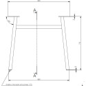 Industria H-Shaped Black Structured Table Leg 80x40mm per piece