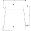 Industria H-Shaped Table Leg 80x20mm Black Textured Finish / pc