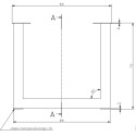 Tafelpoot Industria U-vorm 80x80mm zwart / pce