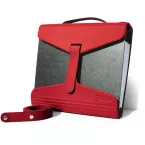 Yaka porte-classeur, cuir rouge