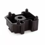 Patin avec 4 tourillons à enfoncer et empreinte pour clips de plinthe noir pour vérin de meuble série 21 / pce
