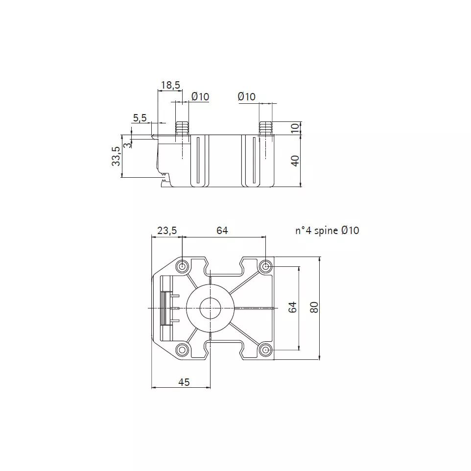 Basisplaat voor meubelpoot serie 21...