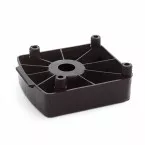 Basisplaat voor meubelpootserie 21 zwart + lip 4 pinnen in te drukken / pce