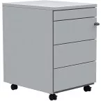 Mobile File Cabinet with 3 Drawers and Pencil Tray, White