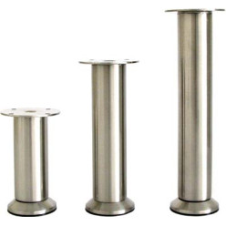 Verstelbare cilindrische meubelvoet Ø35x150mm inox look / pce