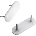 Dome de silence oval à clouer 16mm PVC blanc / 20pce