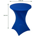 Housse pour table debout, diamètre 80 cm, bleu