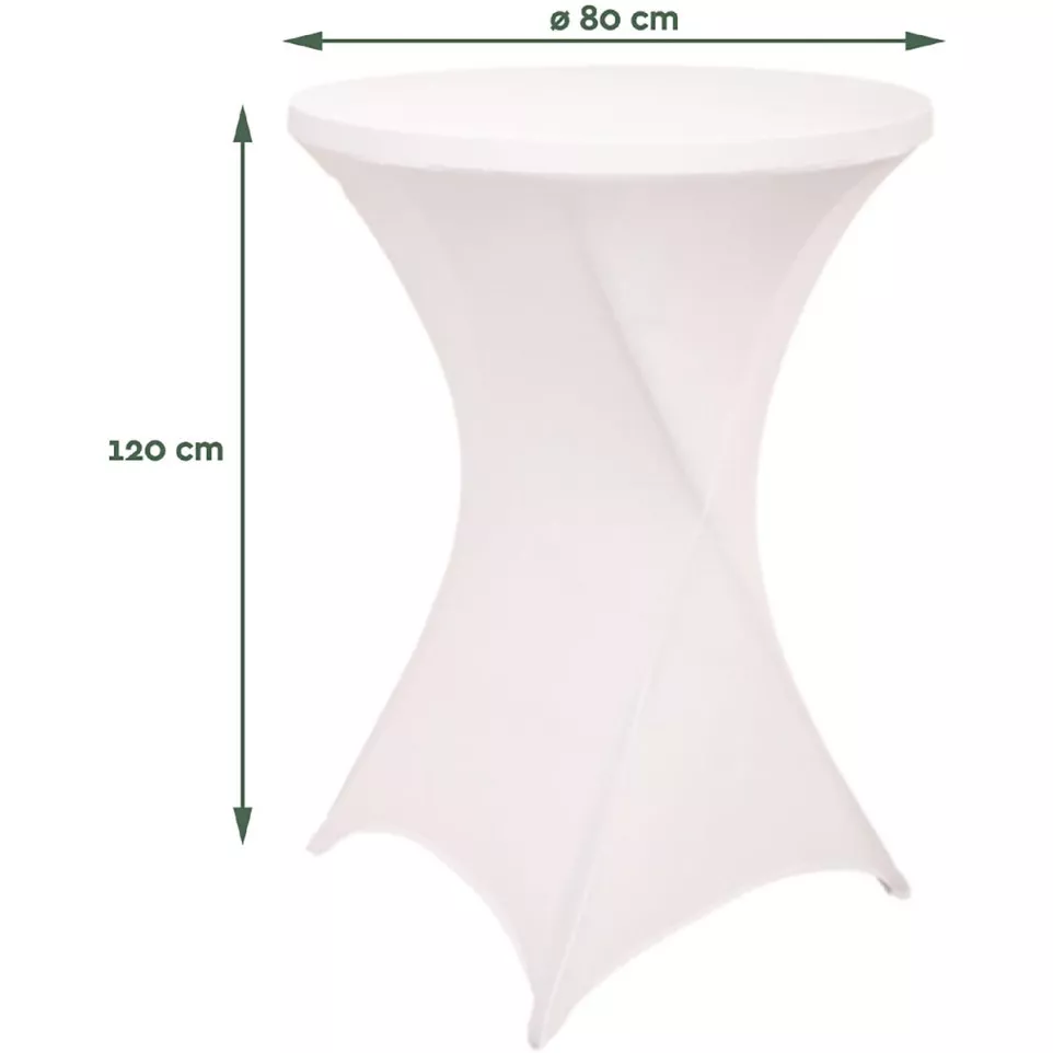 Hoes voor statafel, diameter 80 cm, wit