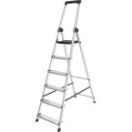 Brasq SL600 Aluminium Stepladder Silver 6 Steps