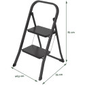 Brasq trapladder SL200, metaal, zwart,  2 treden
