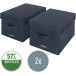 Leitz stoffen boîte de rangement, small, gris, set de 2 pièces
