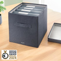 Leitz stoffen boîte de rangement, large, gris, set de 2 pièces