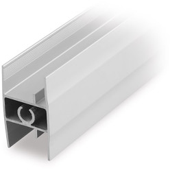 Anodized Aluminum Screw-On Intermediate Door Profile for 18mm Wood or 4mm Glass Panels NOVO S 18/4 and LOCA 18/4