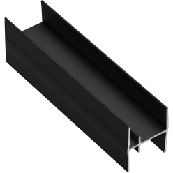 GTV NOVO S 18 Black Matte Aluminum Intermediate Door Profile for Sliding Doors 3m
