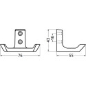 Double Coat Hook 33 in Natural Aluminum F1 / pc