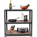 Avasco rek Home Table, ft 88 x 90 x 45 cm, 3 legborden, uit metaal, zwart