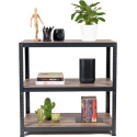 Avasco rek Home Table, ft 88 x 90 x 45 cm, 3 legborden, uit metaal, zwart