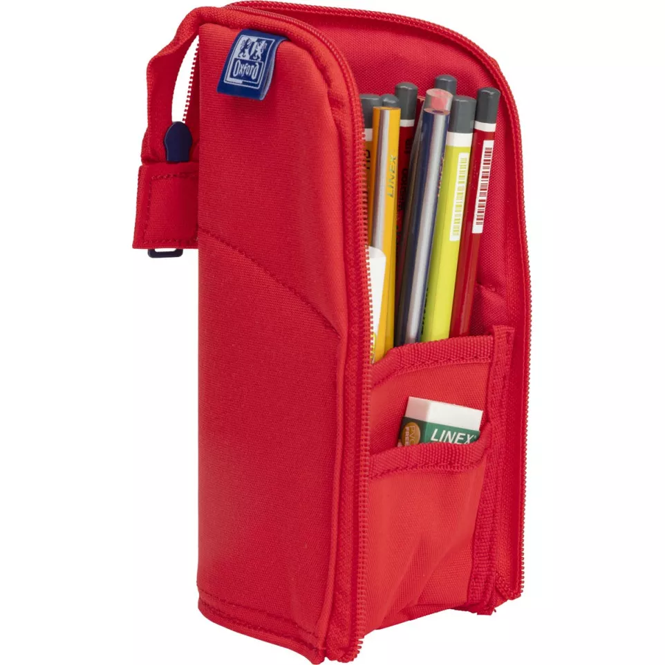 Oxford Stand-Up Red Pencil Case