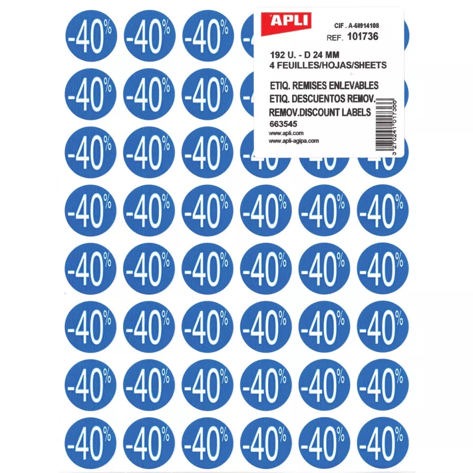 Agipa Etiquettes remises -40%, bleu,...