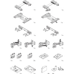 Kit de coulissage et de guidage pour 2 portes ép. max.19mm Hawa Frontino 40 H FS, type L pour largeur de meuble 2200-2400mm, max