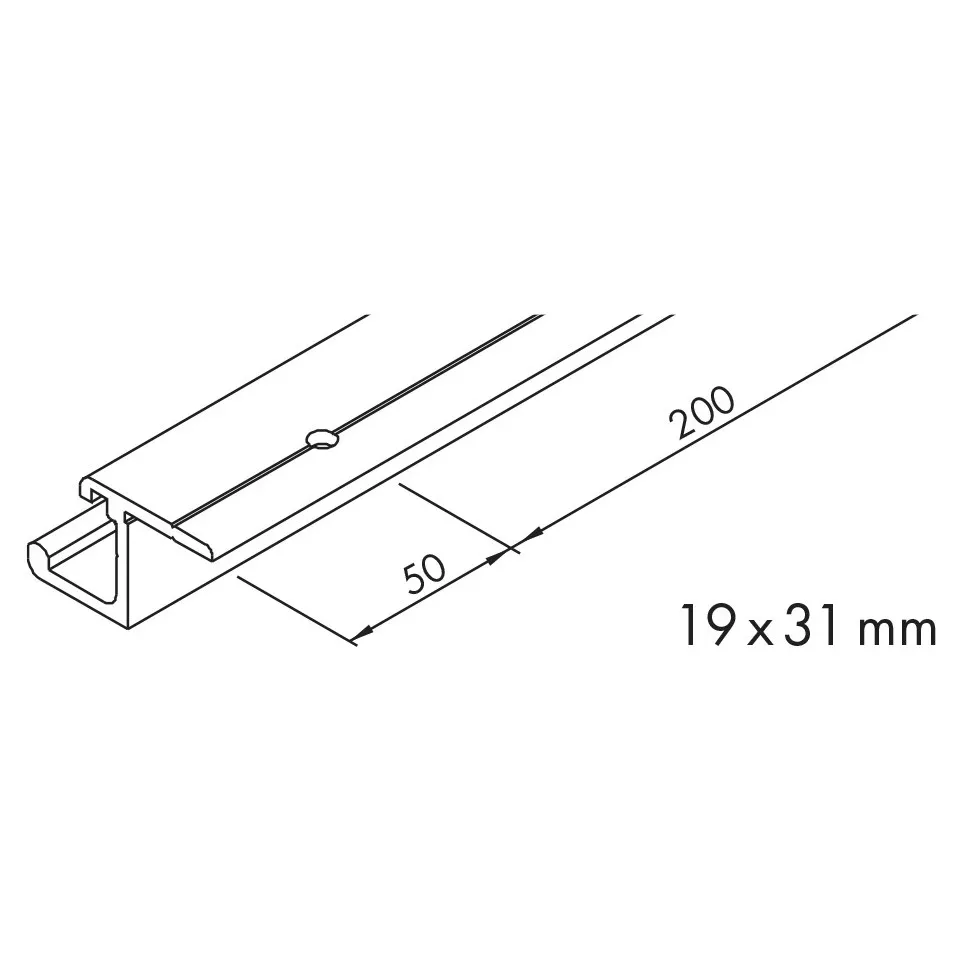 Rail de roulement simple aluminium...