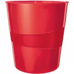 Leitz WOW Wastepaper Bin 15L Red