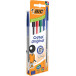 Bic Cristal balpen, medium, blister van 5 stuks: zwart, rood, groen en 2 x blauw