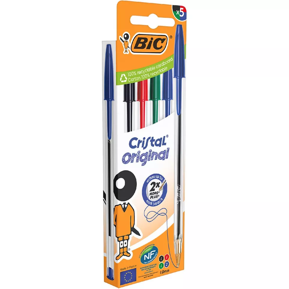 Bic Cristal balpen, medium, blister...