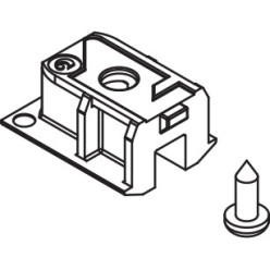 Set of 2 gray plastic screw-on end caps for Hawa Clipo 36 H IS and MS single running track per piece