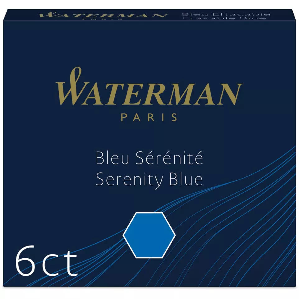 Waterman cartouches d'encre bleu 6X